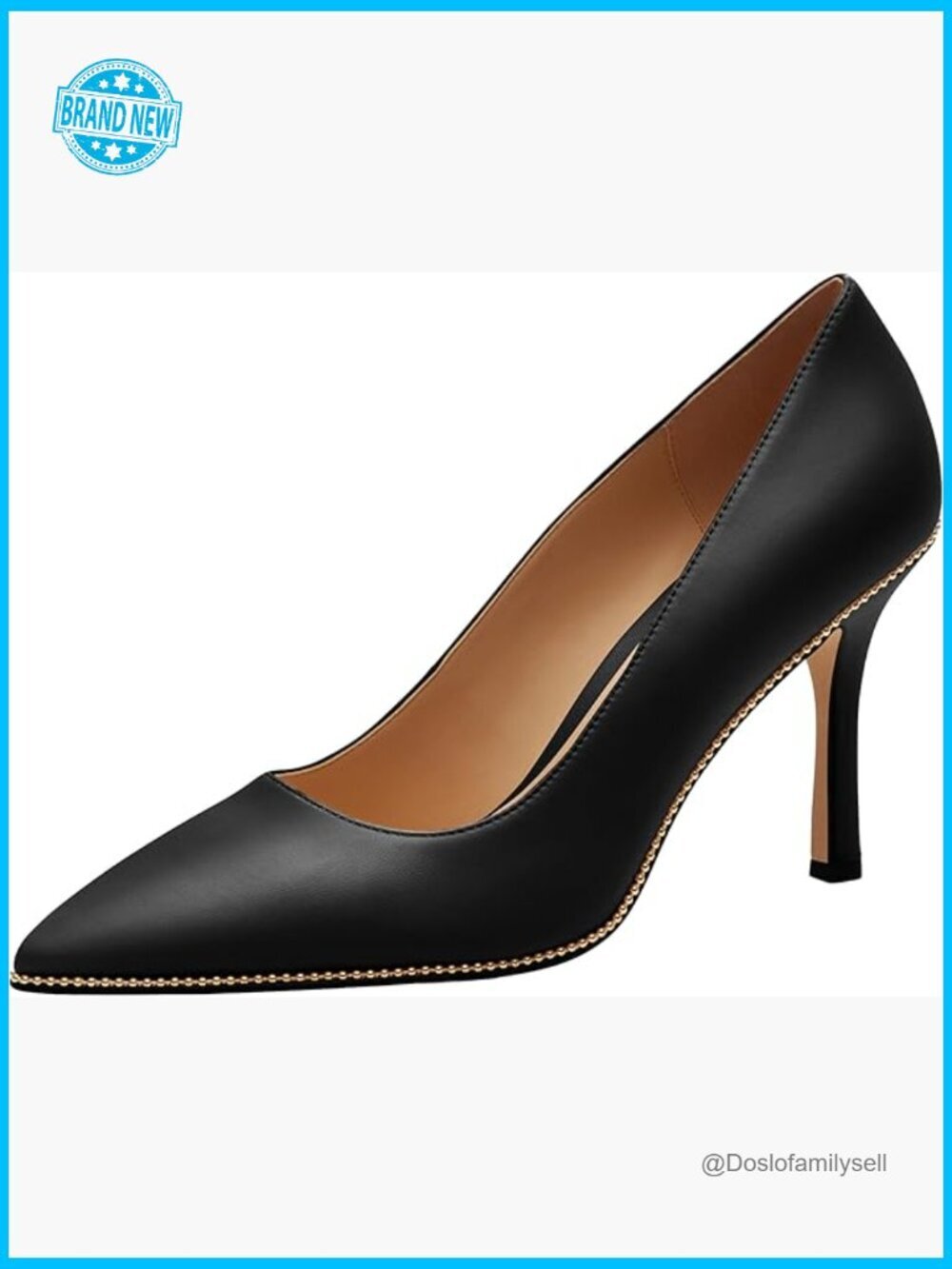 Samantha Pointed Toe Stiletto Heels Leather Pumps Dress Shoes Classic Chic